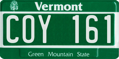 VT license plate COY161