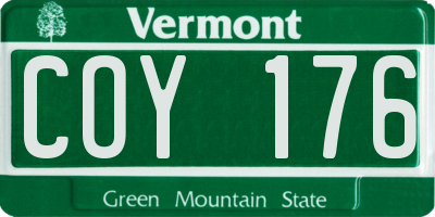 VT license plate COY176