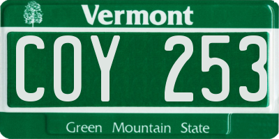 VT license plate COY253