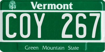 VT license plate COY267