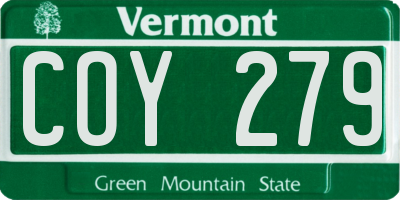 VT license plate COY279