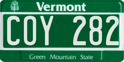VT license plate COY282