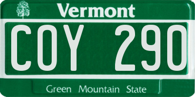 VT license plate COY290