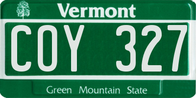 VT license plate COY327
