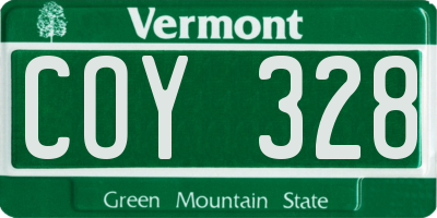 VT license plate COY328