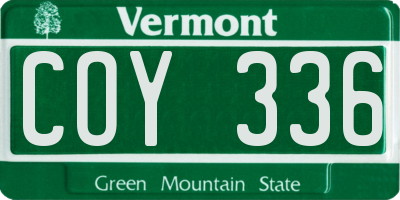 VT license plate COY336