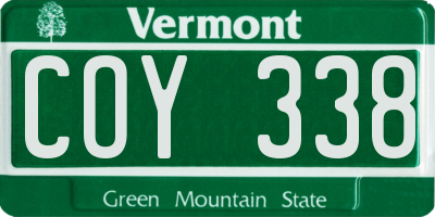 VT license plate COY338