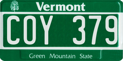 VT license plate COY379