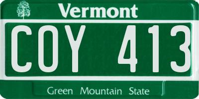 VT license plate COY413
