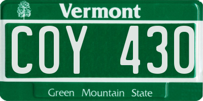 VT license plate COY430