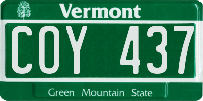 VT license plate COY437