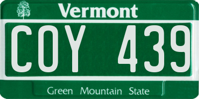 VT license plate COY439