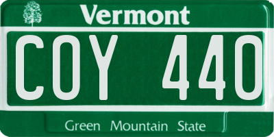 VT license plate COY440