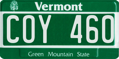 VT license plate COY460