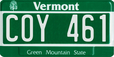 VT license plate COY461