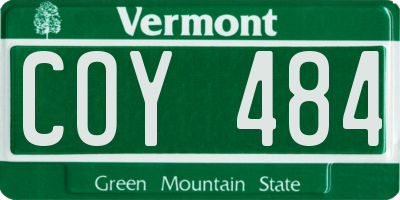VT license plate COY484