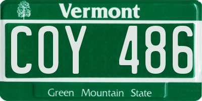 VT license plate COY486