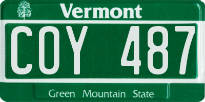 VT license plate COY487