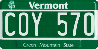 VT license plate COY570