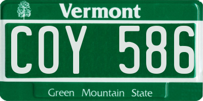 VT license plate COY586