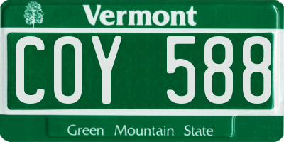 VT license plate COY588