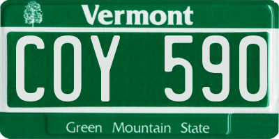 VT license plate COY590