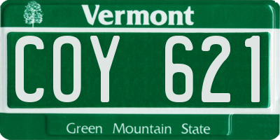 VT license plate COY621