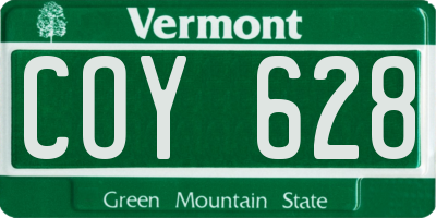 VT license plate COY628