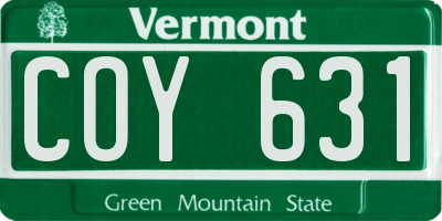 VT license plate COY631
