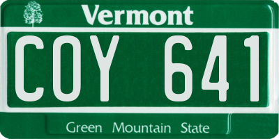 VT license plate COY641