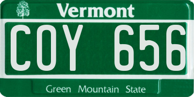 VT license plate COY656