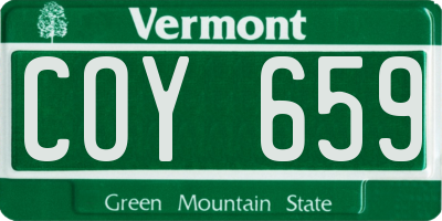 VT license plate COY659