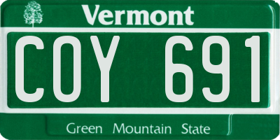 VT license plate COY691