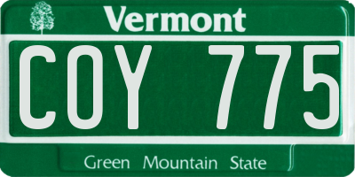 VT license plate COY775