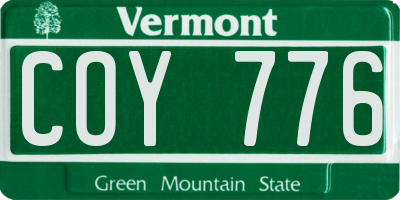 VT license plate COY776