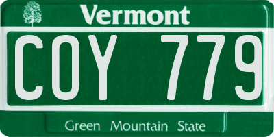 VT license plate COY779