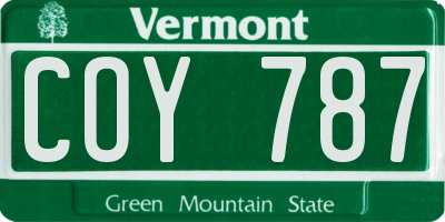VT license plate COY787