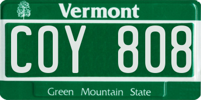 VT license plate COY808