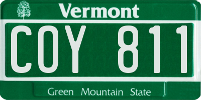 VT license plate COY811