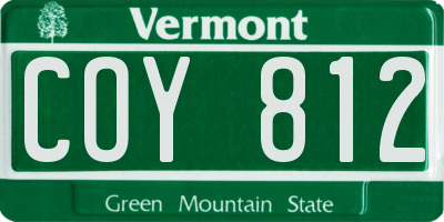 VT license plate COY812