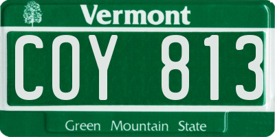 VT license plate COY813