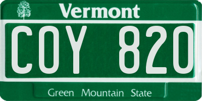 VT license plate COY820