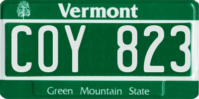 VT license plate COY823
