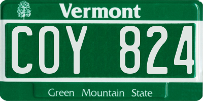 VT license plate COY824