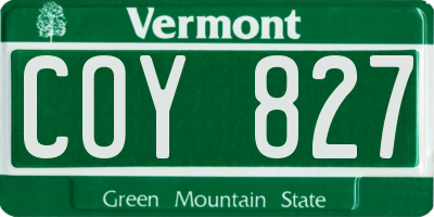 VT license plate COY827