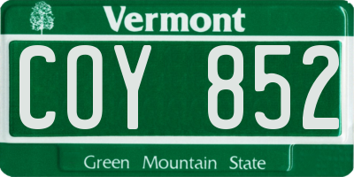 VT license plate COY852