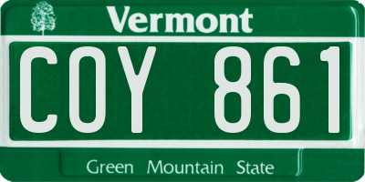 VT license plate COY861