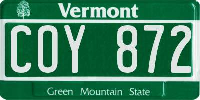 VT license plate COY872
