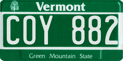 VT license plate COY882