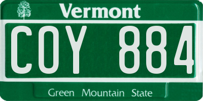 VT license plate COY884